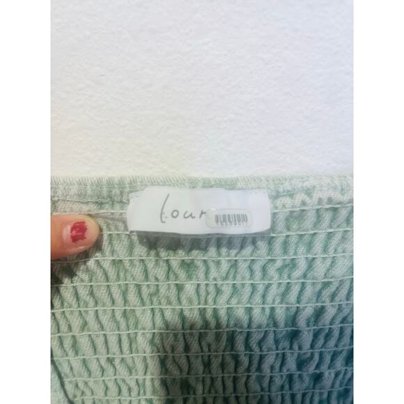 LOUNA Women's Green Denim Cotton Blend Empire Square Neck Mini Dress Size Small - Picture 8 of 11